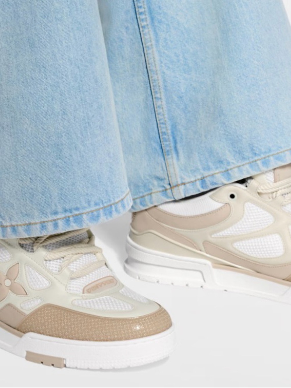 Louis Vuitton Beige and White Women's Sneakers